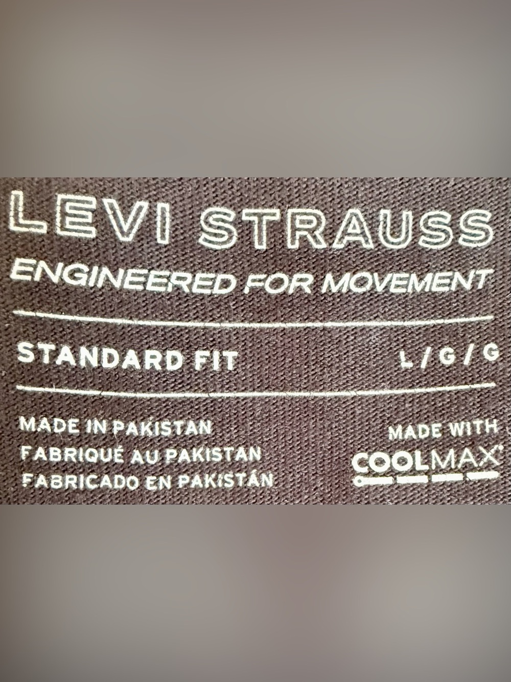Levi’s Engineered for Movement Coolmax Black Tee Shirt Large - Picture 2 of 9
